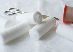 Medical gauze rolls