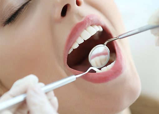 Patient receiving dental exam