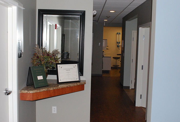 Hallway to dental treatment rooms