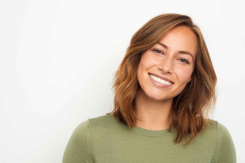 closeup of woman smiling 